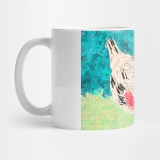 Chicken portrait digital painting Mug